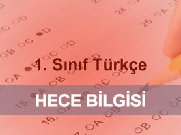 1. sınıf türkçe hece bilgisi testi çöz