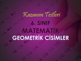 6. Sınıf Matematik Geometrik Cisimler Testi Çöz