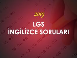 2019 LGS İngilizce Soruları Çöz