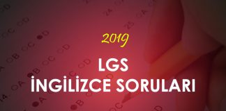 2019 LGS İngilizce Soruları Çöz